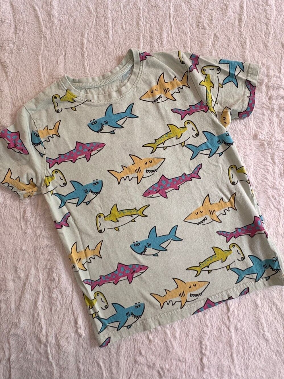 Primark Shark Print T-Shirt Boys Size 7/8
